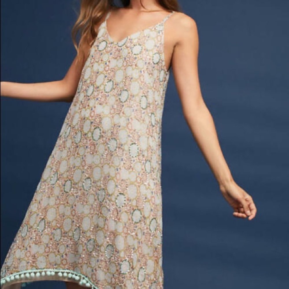 Anthropologie boho sequin midi dress Small